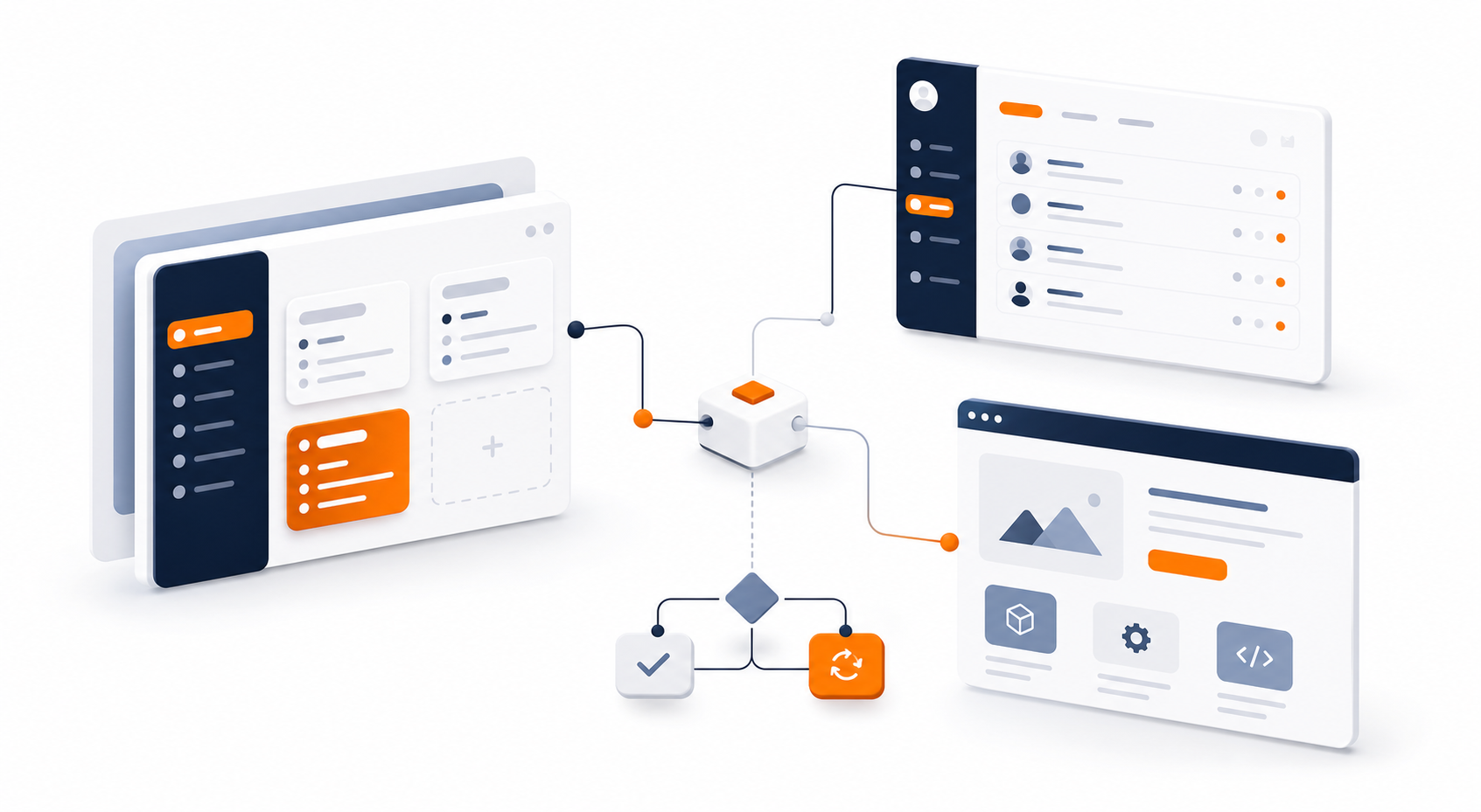 Illustration de services num&eacute;riques connect&eacute;s